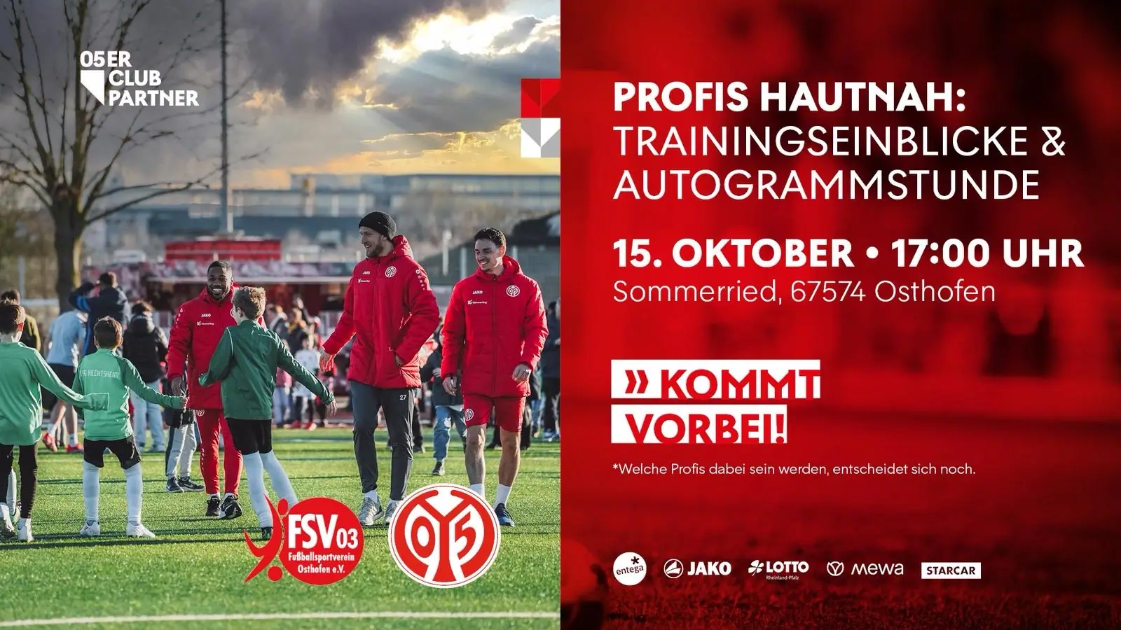 Training & Autogrammstunde mit unseren Club-Partnern vom 1. FSV Mainz 05