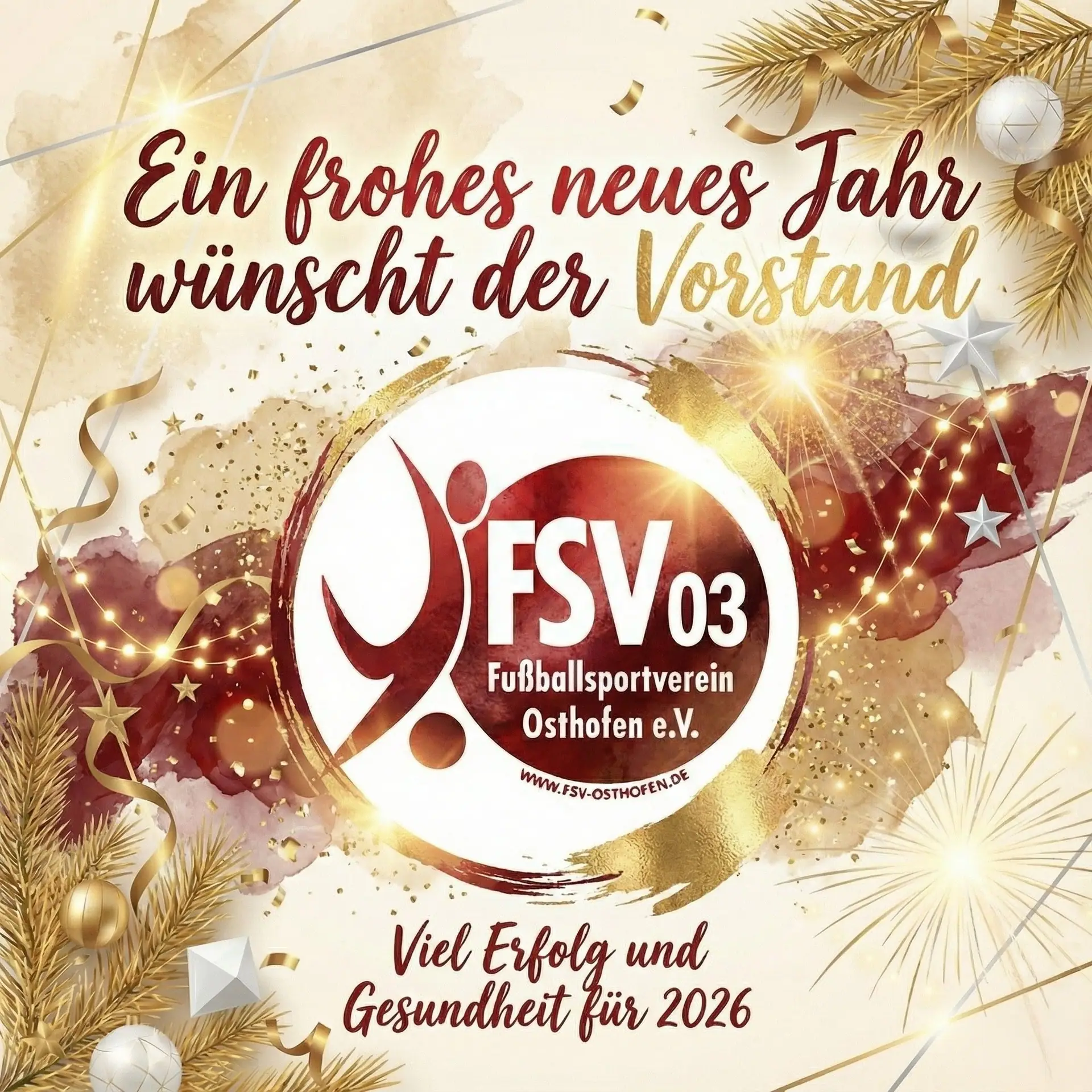 Ein frohes neues Jahr wünscht der FSV 03 Osthofen