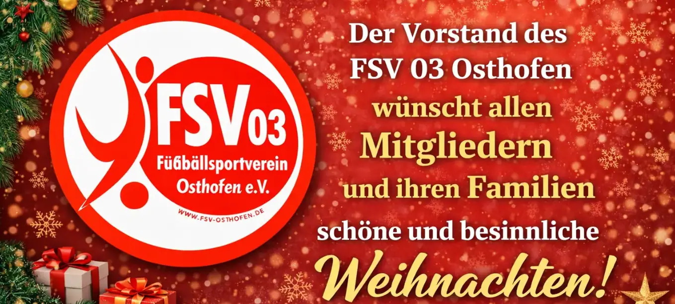 🎄 Frohe Weihnachten vom FSV 03 Osthofen! 🎄
